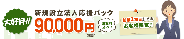 新規設立法人応援パック90000円